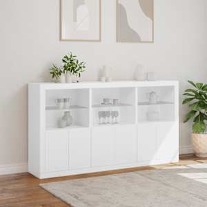 Příborník s LED osvětlením bílý 181,5 x 37 x 100 cm - obrázek 4