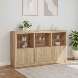 Příborník s LED osvětlením dub sonoma 181,5 x 37 x 100 cm - obrázek 4