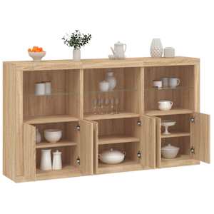 Příborník s LED osvětlením dub sonoma 181,5 x 37 x 100 cm - obrázek 1