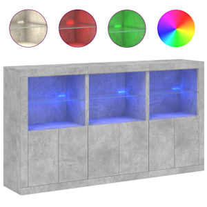 Příborník s LED osvětlením betonově šedý 181,5 x 37 x 100 cm - obrázek 2