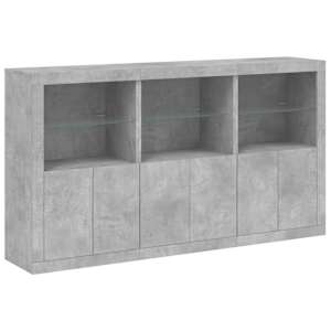 Příborník s LED osvětlením betonově šedý 181,5 x 37 x 100 cm - obrázek 3