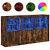 vidaXL puhvetkapp LED-tuledega, suitsutatud tamm, 181,5 x 37 x 100 cm