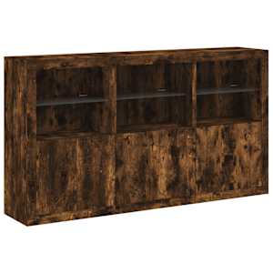 Příborník s LED osvětlením kouřový dub 181,5 x 37 x 100 cm - obrázek 3