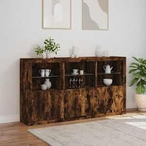 Příborník s LED osvětlením kouřový dub 181,5 x 37 x 100 cm - obrázek 4