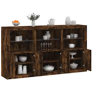 Příborník s LED osvětlením kouřový dub 181,5 x 37 x 100 cm - obrázek 1