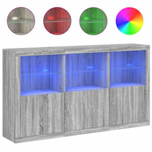 Příborník s LED osvětlením šedý sonoma 181,5 x 37 x 100 cm - obrázek 2