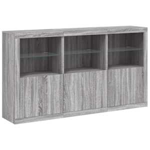 Příborník s LED osvětlením šedý sonoma 181,5 x 37 x 100 cm - obrázek 3