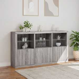 Příborník s LED osvětlením šedý sonoma 181,5 x 37 x 100 cm - obrázek 4