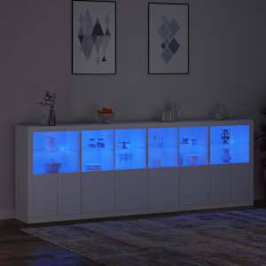 Příborník s LED osvětlením bílý 283 x 37 x 100 cm - obrázek 5