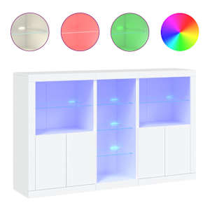 Příborník s LED osvětlením bílý 162 x 37 x 100 cm - obrázek 2