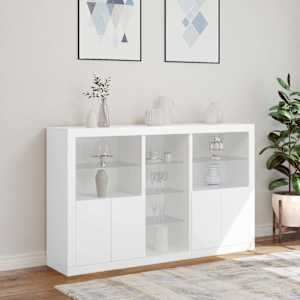 Příborník s LED osvětlením bílý 162 x 37 x 100 cm - obrázek 4