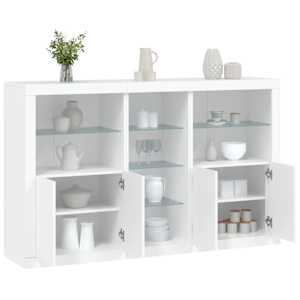 Komoda z LED lučkami bela 162x37x100 cm