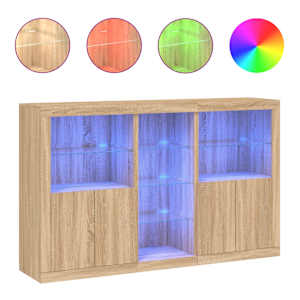 Příborník s LED osvětlením dub sonoma 162 x 37 x 100 cm - obrázek 2