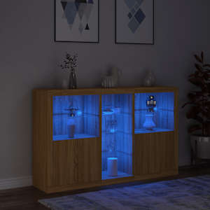 Příborník s LED osvětlením dub sonoma 162 x 37 x 100 cm - obrázek 5