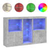 vidaXL puhvetkapp LED-tulega, betoonhall, 162 x 37 x 100 cm
