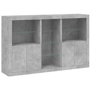 Příborník s LED osvětlením betonově šedý 162 x 37 x 100 cm - obrázek 3