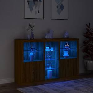 Příborník s LED osvětlením hnědý dub 162 x 37 x 100 cm - obrázek 5