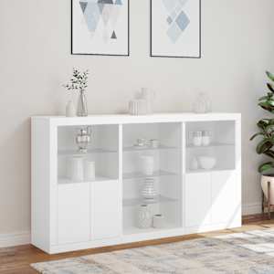 Příborník s LED osvětlením bílý 181,5 x 37 x 100 cm - obrázek 4