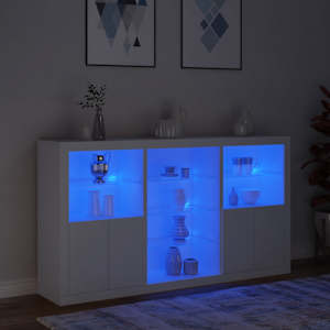 Příborník s LED osvětlením bílý 181,5 x 37 x 100 cm - obrázek 5