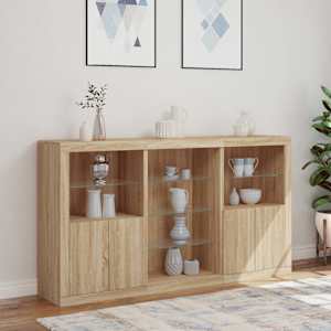 Příborník s LED osvětlením dub sonoma 181,5 x 37 x 100 cm - obrázek 4