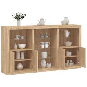 Příborník s LED osvětlením dub sonoma 181,5 x 37 x 100 cm - obrázek 1