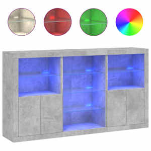Příborník s LED osvětlením betonově šedý 181,5 x 37 x 100 cm - obrázek 2