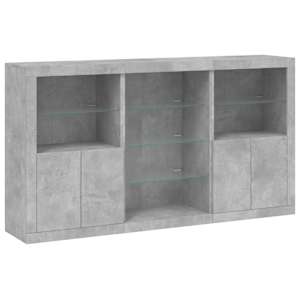 Příborník s LED osvětlením betonově šedý 181,5 x 37 x 100 cm - obrázek 3