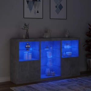 Příborník s LED osvětlením betonově šedý 181,5 x 37 x 100 cm - obrázek 5