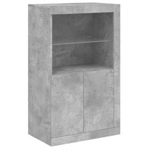 Příborník s LED osvětlením betonově šedý 181,5 x 37 x 100 cm - obrázek 10