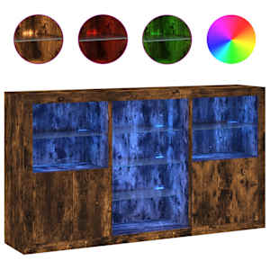 Příborník s LED osvětlením kouřový dub 181,5 x 37 x 100 cm - obrázek 2