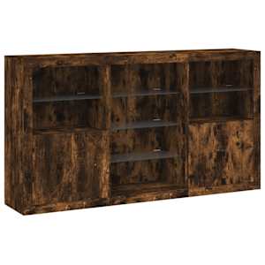 Příborník s LED osvětlením kouřový dub 181,5 x 37 x 100 cm - obrázek 3