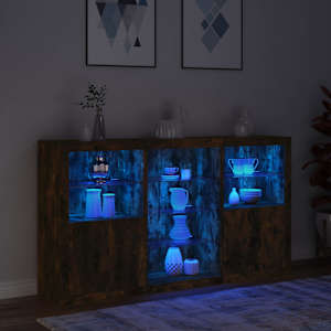 Příborník s LED osvětlením kouřový dub 181,5 x 37 x 100 cm - obrázek 5