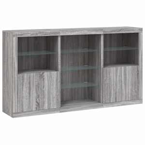Příborník s LED osvětlením šedý sonoma 181,5 x 37 x 100 cm - obrázek 3