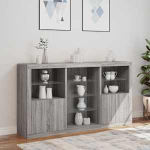 Příborník s LED osvětlením šedý sonoma 181,5 x 37 x 100 cm - obrázek 4