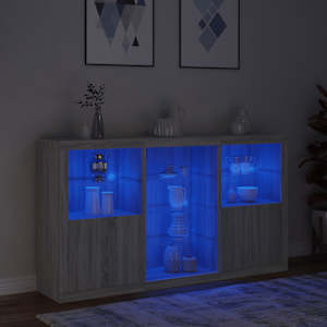 Příborník s LED osvětlením šedý sonoma 181,5 x 37 x 100 cm - obrázek 5