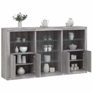 Příborník s LED osvětlením šedý sonoma 181,5 x 37 x 100 cm - obrázek 1