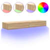 vidaXL LED-tuledega telerialused 2 tk, Sonoma tamm, 60 x 35 x 15,5 cm