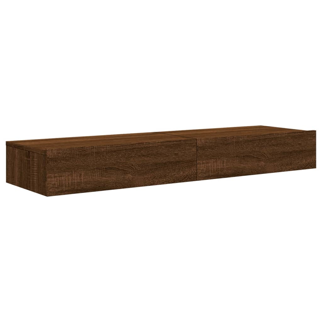 vidaXL Tv-meubels 2 st met LED's 60x35x15,5 cm bruin eikenkleur afbeelding