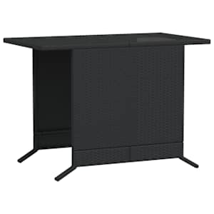 3dílný bistro set s poduškami černý polyratan - obrázek 9