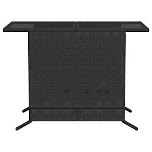 3dílný bistro set s poduškami černý polyratan - obrázek 10