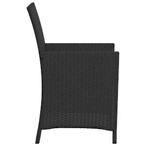 3dílný bistro set s poduškami černý polyratan - obrázek 7