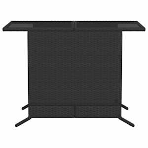 3dílný bistro set s poduškami černý polyratan - obrázek 10