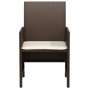 3dílný bistro set s poduškami hnědý polyratan - obrázek 6