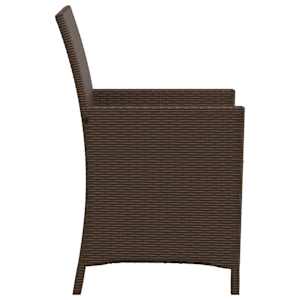 3dílný bistro set s poduškami hnědý polyratan - obrázek 7
