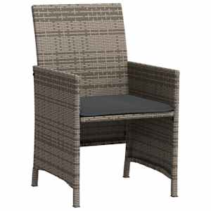 3dílný bistro set s poduškami šedý polyratan - obrázek 5