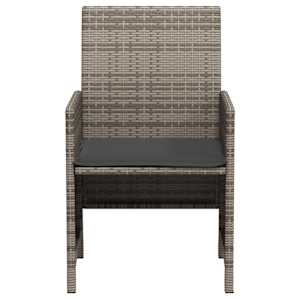 3dílný bistro set s poduškami šedý polyratan - obrázek 6