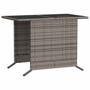 3dílný bistro set s poduškami šedý polyratan - obrázek 9