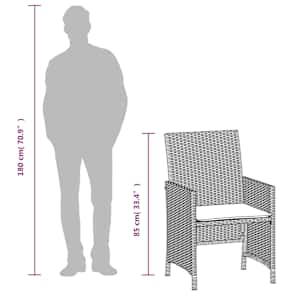 3dílný bistro set s poduškami béžový polyratan - obrázek 15