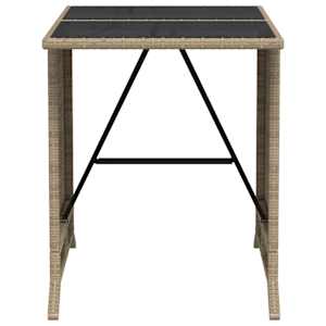 3dílný bistro set s poduškami béžový polyratan - obrázek 11