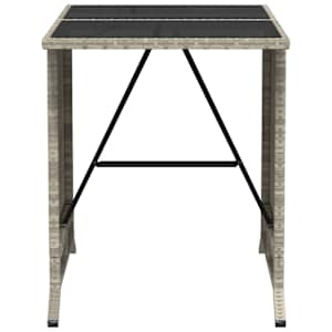 3dílný bistro set s poduškami světle šedý polyratan - obrázek 11